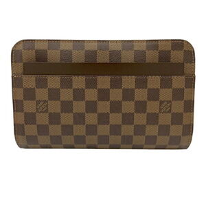 LOUIS VUITTON Authentic Brown Damier Clutch Bag